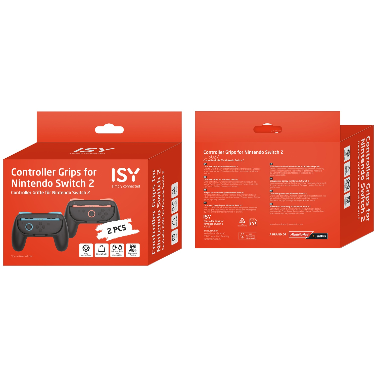 ISY IC-5027 Controllergrepen voor Nintendo Switch 2 Controllergrepen voor Nintendo Switch 2