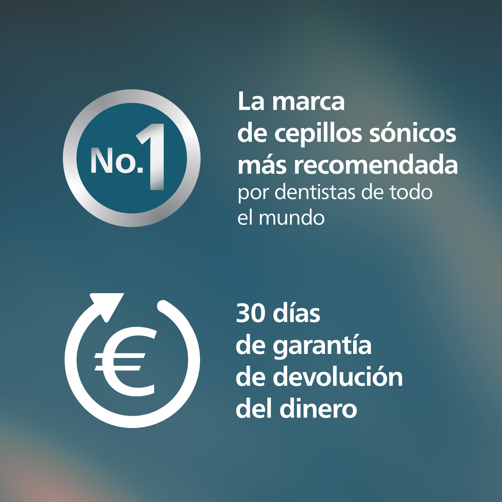 Gráfico con texto: marca recomendada número 1 y 30 días de garantía de devolución.