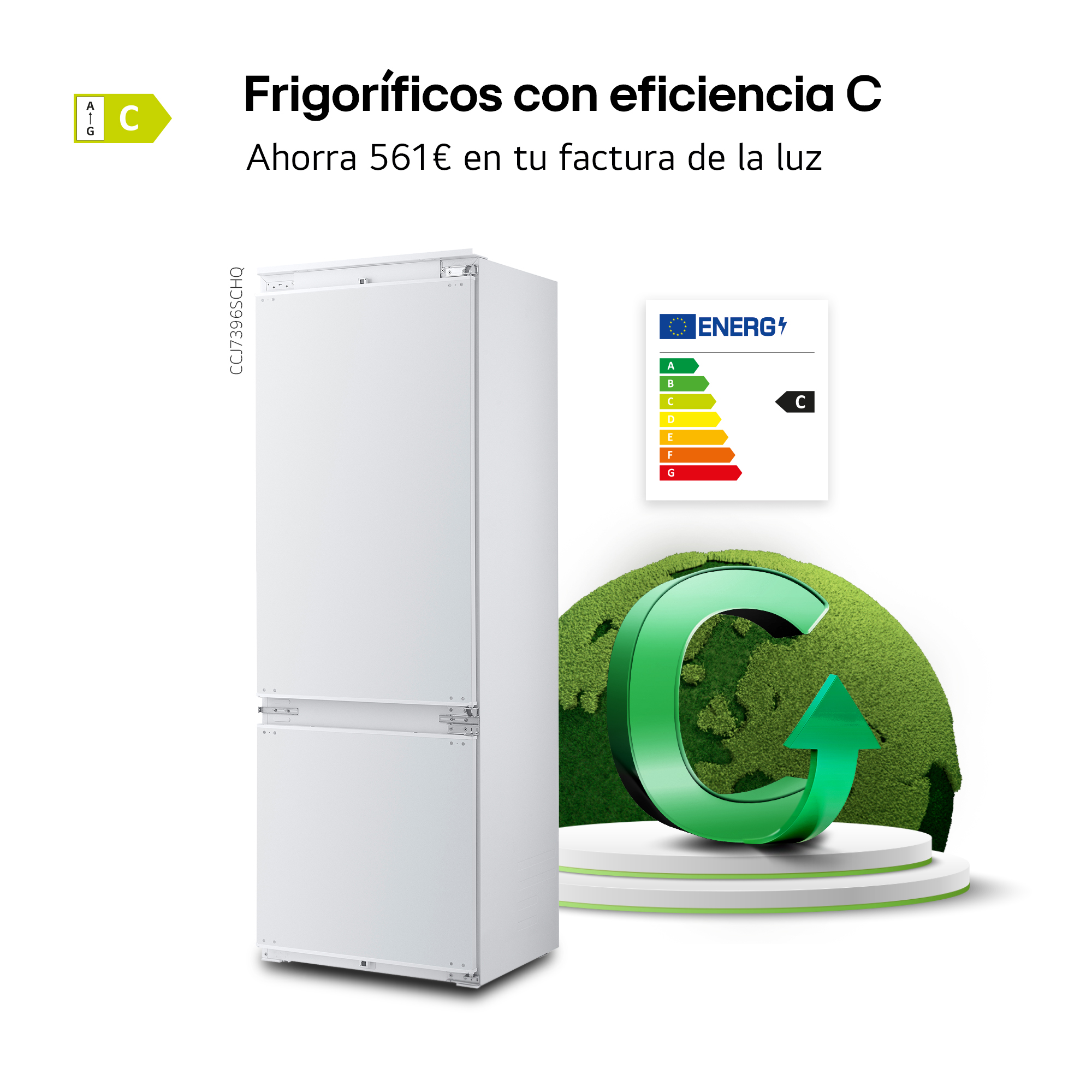 Frigoríficos con eficiencia C Ahorra 561€ en tu factura de la luz