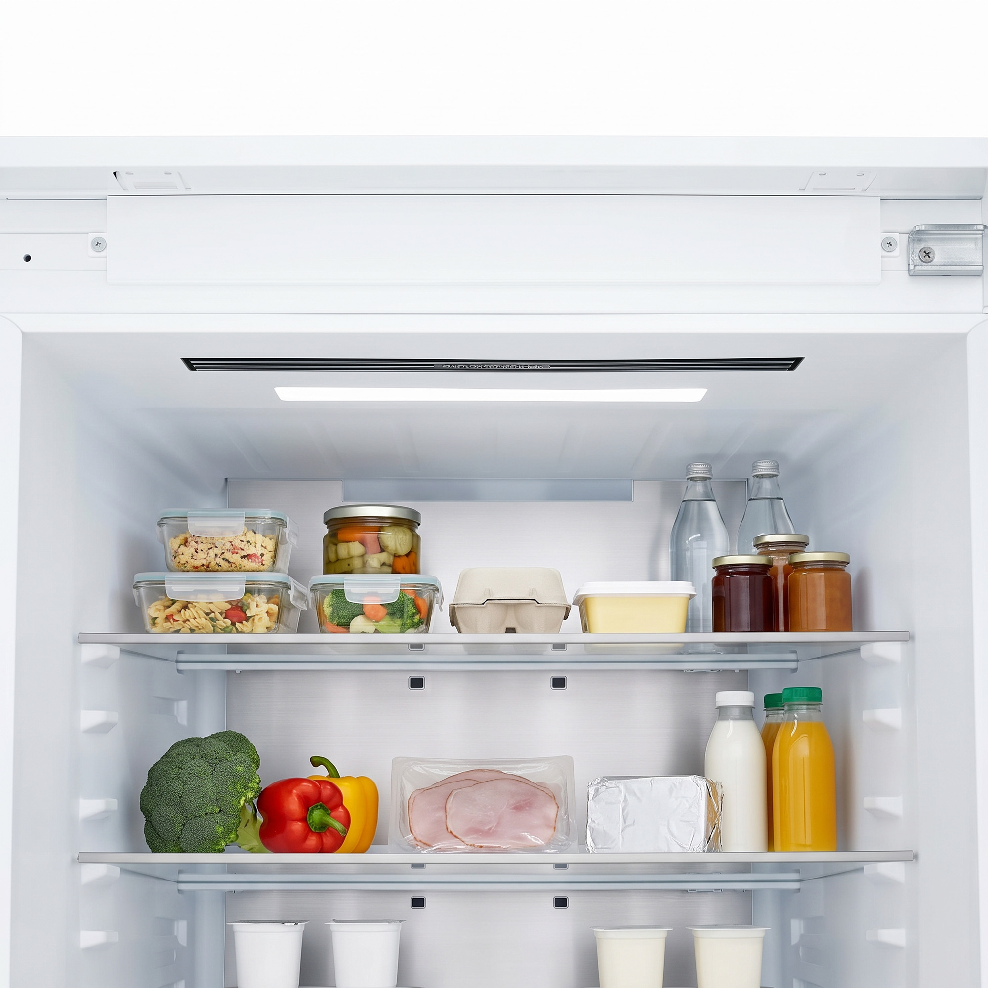 Frigorífico combi integrable - LG CCJ7396SCHQ, Total No Frost, 193.5 cm, 385 l, DoorCooling+™, Sin panelar,  Blanco