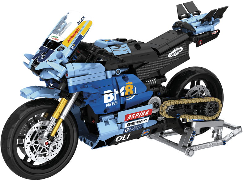 Juego - Meridiem Tente MotoGP Greseni Racing Alex Márquez, Suspensión delantera y trasera real con efecto amortiguación, 33 cm de ancho