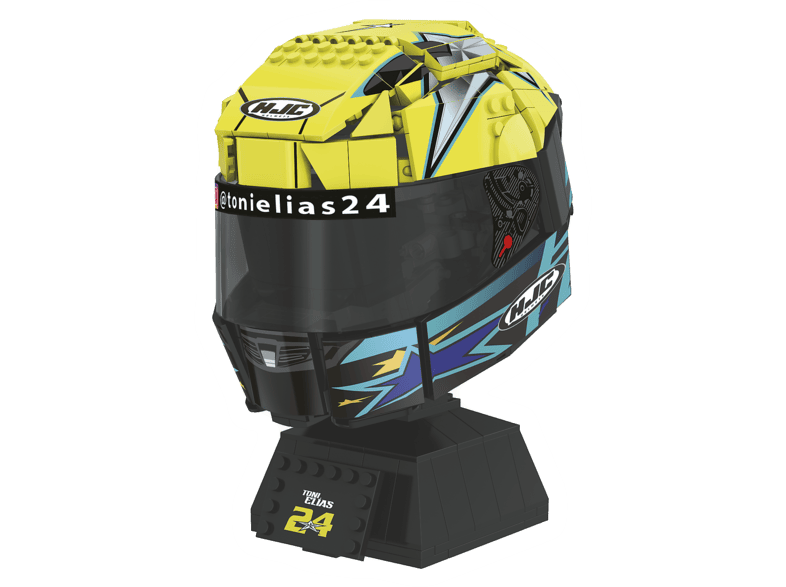 Juego - Meridiem Tente Casco Toni Elías, Visera traslúcida, Base expositora, Placa identificativa piloto, 19 cm de alto
