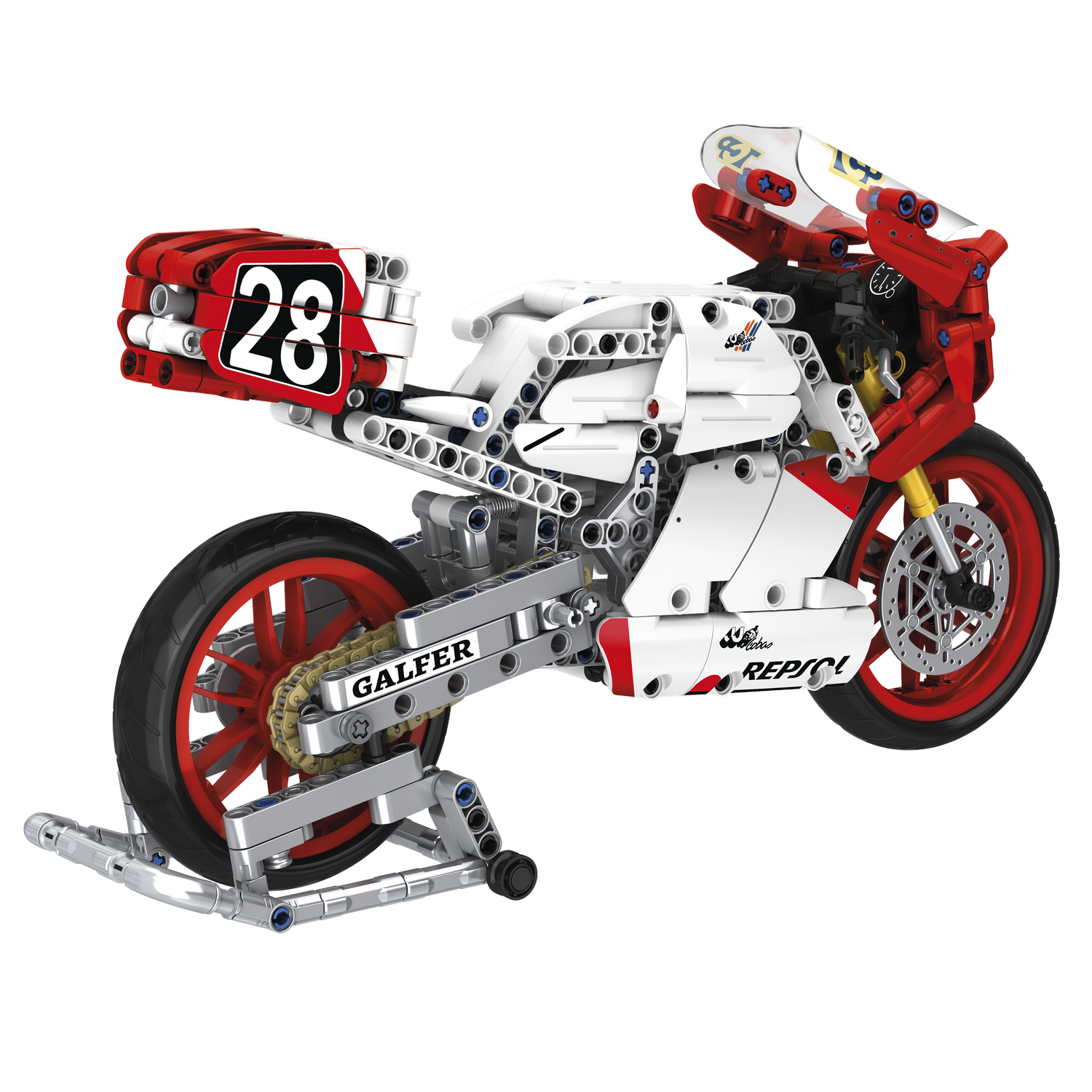 Juego - Meridiem Tente Moto World Champion Alex Criville, Suspensión delantera y trasera real con efecto amortiguación, 32cm ancho