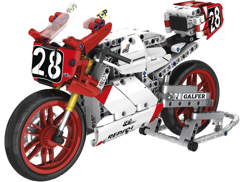 Juego - Meridiem Tente Moto World Champion Alex Criville, Suspensión delantera y trasera real con efecto amortiguación, 32cm ancho