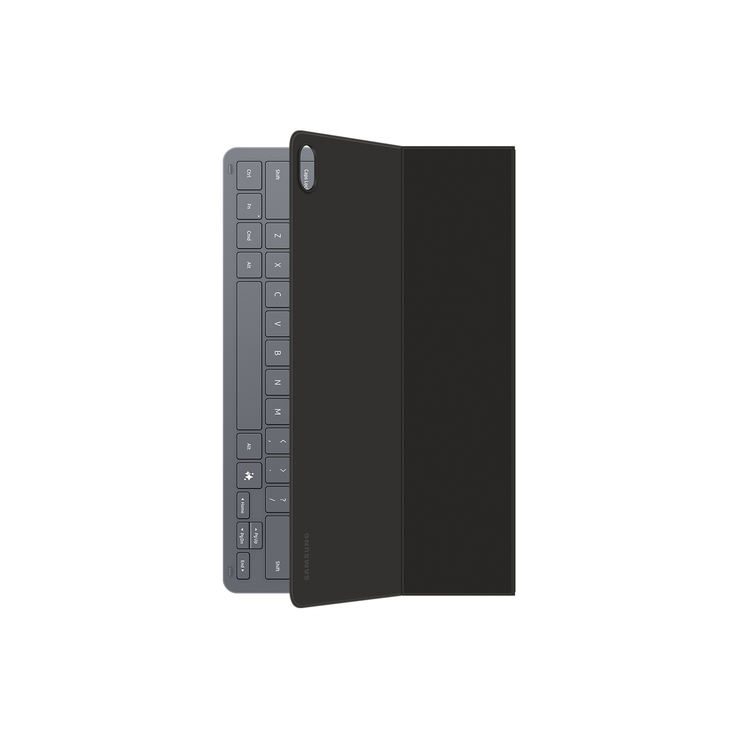 Fundas de teclado negras para tabletas con teclas visibles sobre fondo blanco.