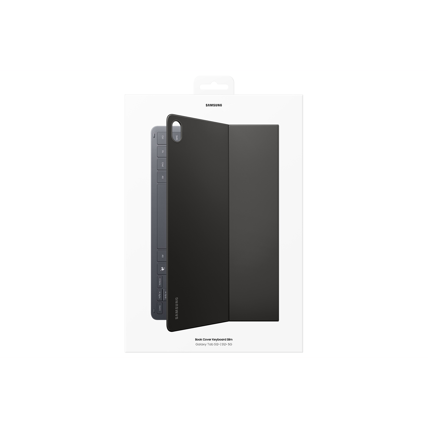 Fundas con teclado Samsung Book Cover Keyboard Slim para Galaxy Tab S12+ en su caja.