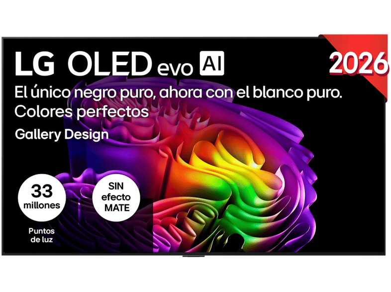 TV OLED 65" - LG OLED65G64LW, 4K, Procesador Inteligente α11 AI Processor 4K Gen3, Smart TV, DVB-T2 (H.265), Gallery Design, Negro