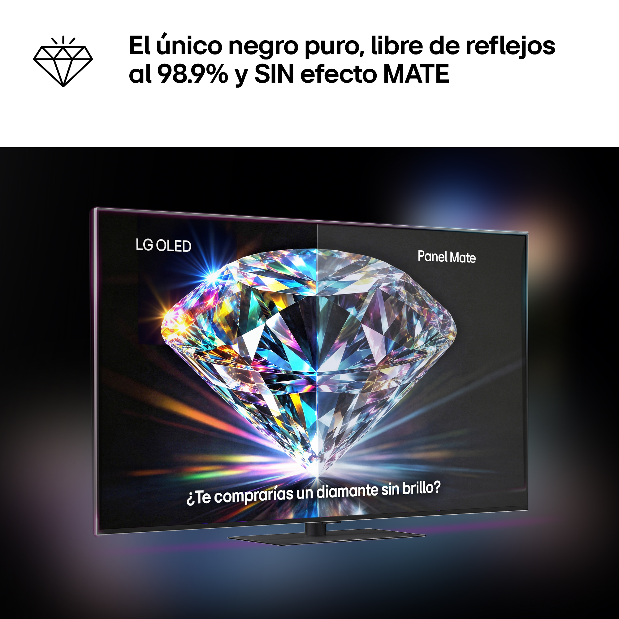 El único negro puro, libre de reflejos al 95.6% y SIN efecto MATE