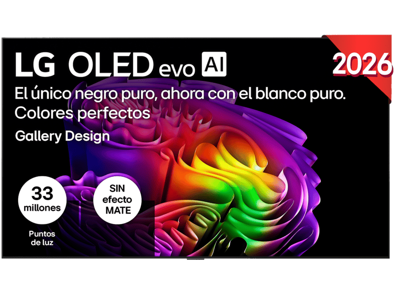 TV OLED 83" - LG OLED83G64LW, evo 4K, Procesador Inteligente α11 AI Processor 4K Gen3, Smart TV, DVB-T2 (H.265), Gallery Design, Negro