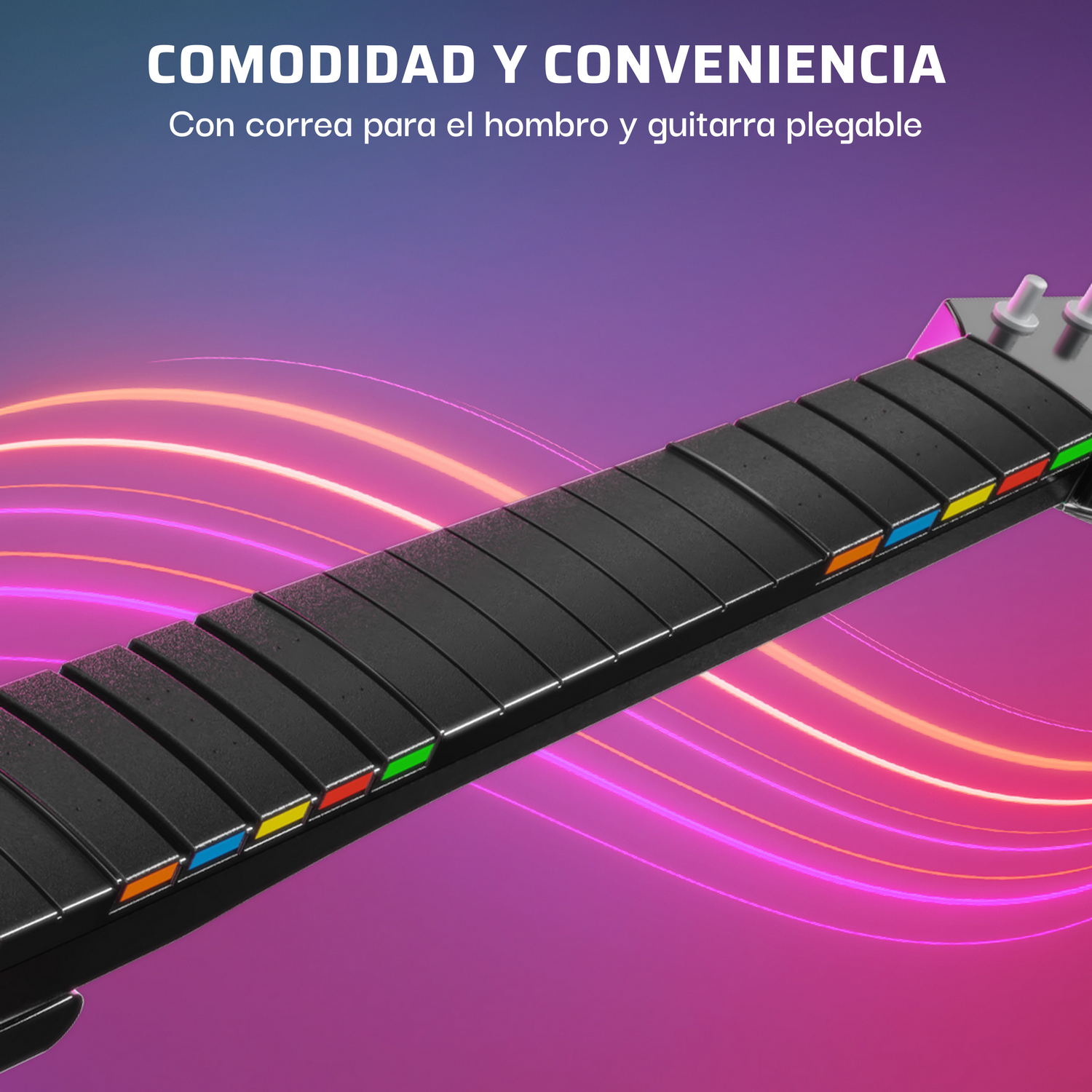 Guitarra inalámbrica - Turtle Beach RiffMasterWireles, Nintendo Switch 1&2, Hasta 36h de Autonomía, Plegable Negro