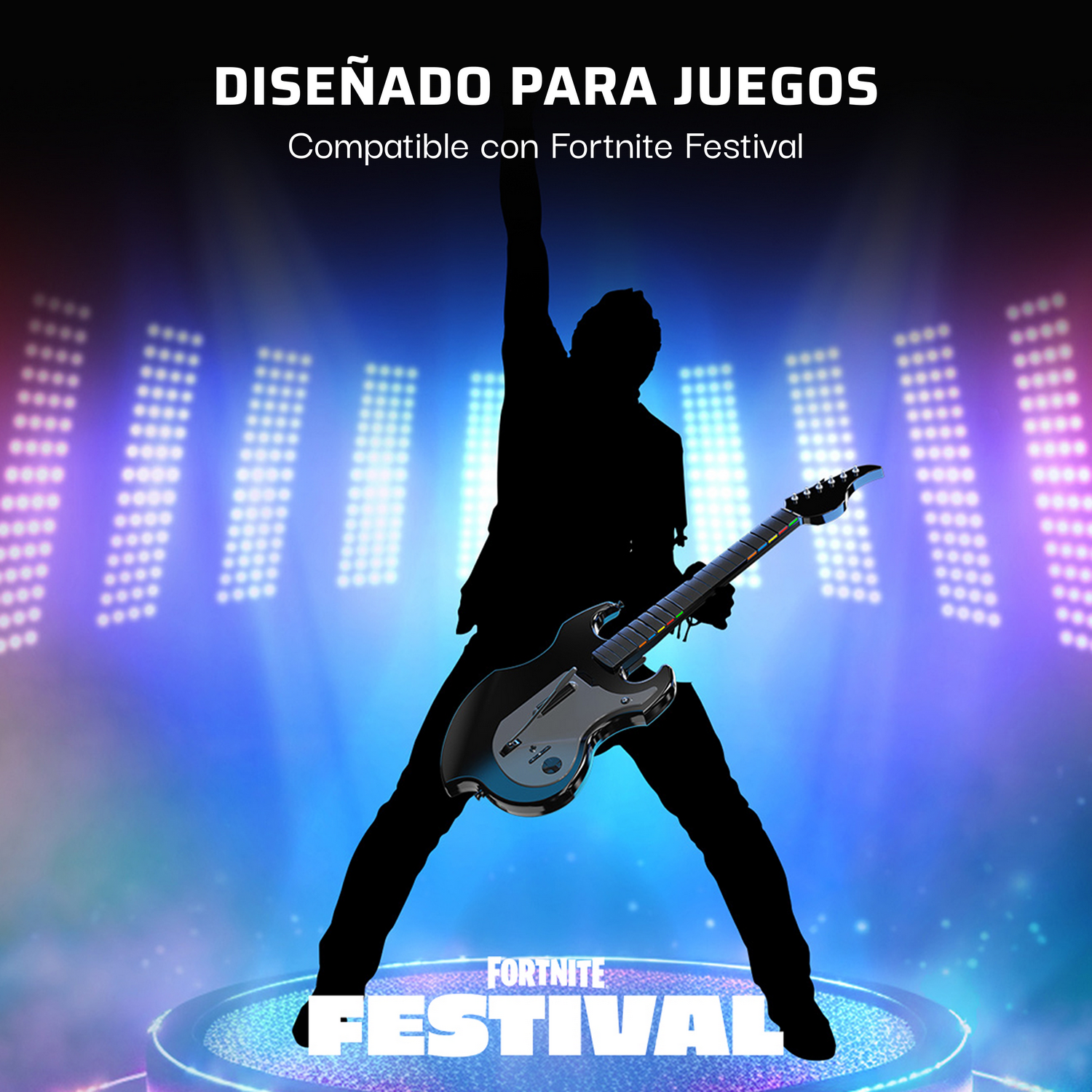 Guitarra inalámbrica - Turtle Beach RiffMasterWireles, Nintendo Switch 1&2, Hasta 36h de Autonomía, Plegable Negro