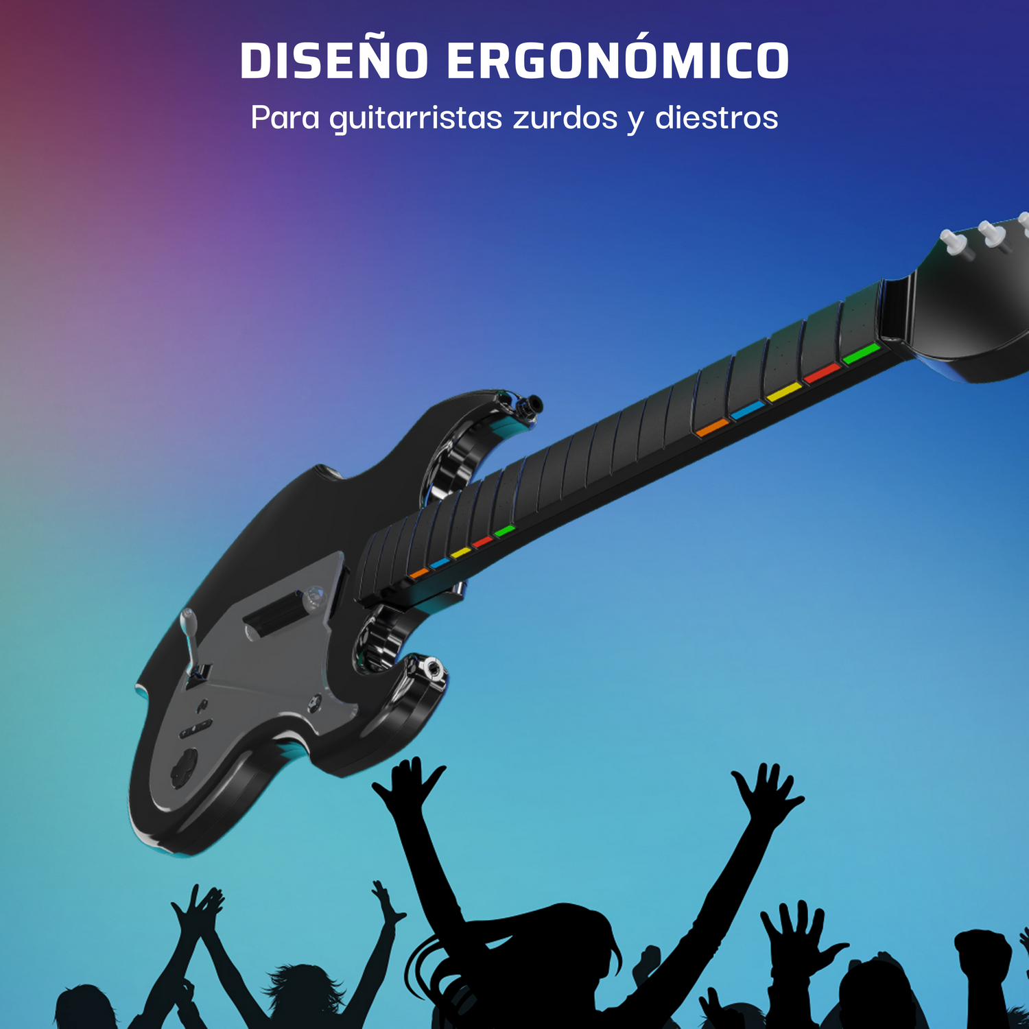 Guitarra inalámbrica - Turtle Beach RiffMasterWireles, Nintendo Switch 1&2, Hasta 36h de Autonomía, Plegable Negro