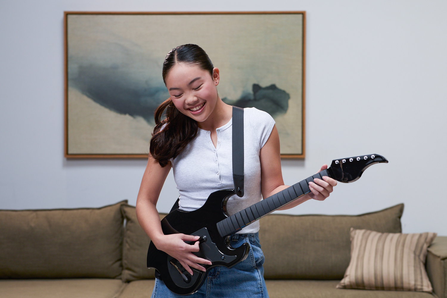 Guitarra inalámbrica - Turtle Beach RiffMasterWireles, Nintendo Switch 1&2, Hasta 36h de Autonomía, Plegable Negro