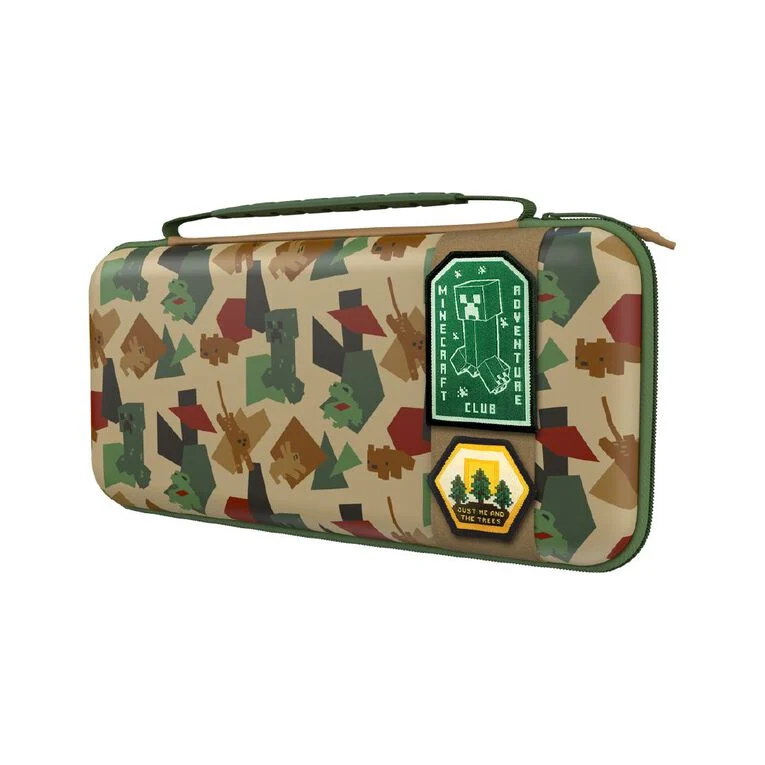 Funda Nintendo Switch 2 - Turtle Beach Playtrek Minecraft Great Outdoors, Compatible con Nintendo Switch 2 y Nintendo Switch 1, Verde/Marrón