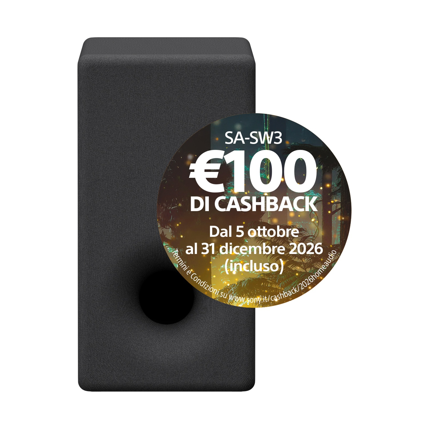 SUBWOOFER Subwoofer SONY SASW3, Potenza totale 200, Numero di casse 1, black