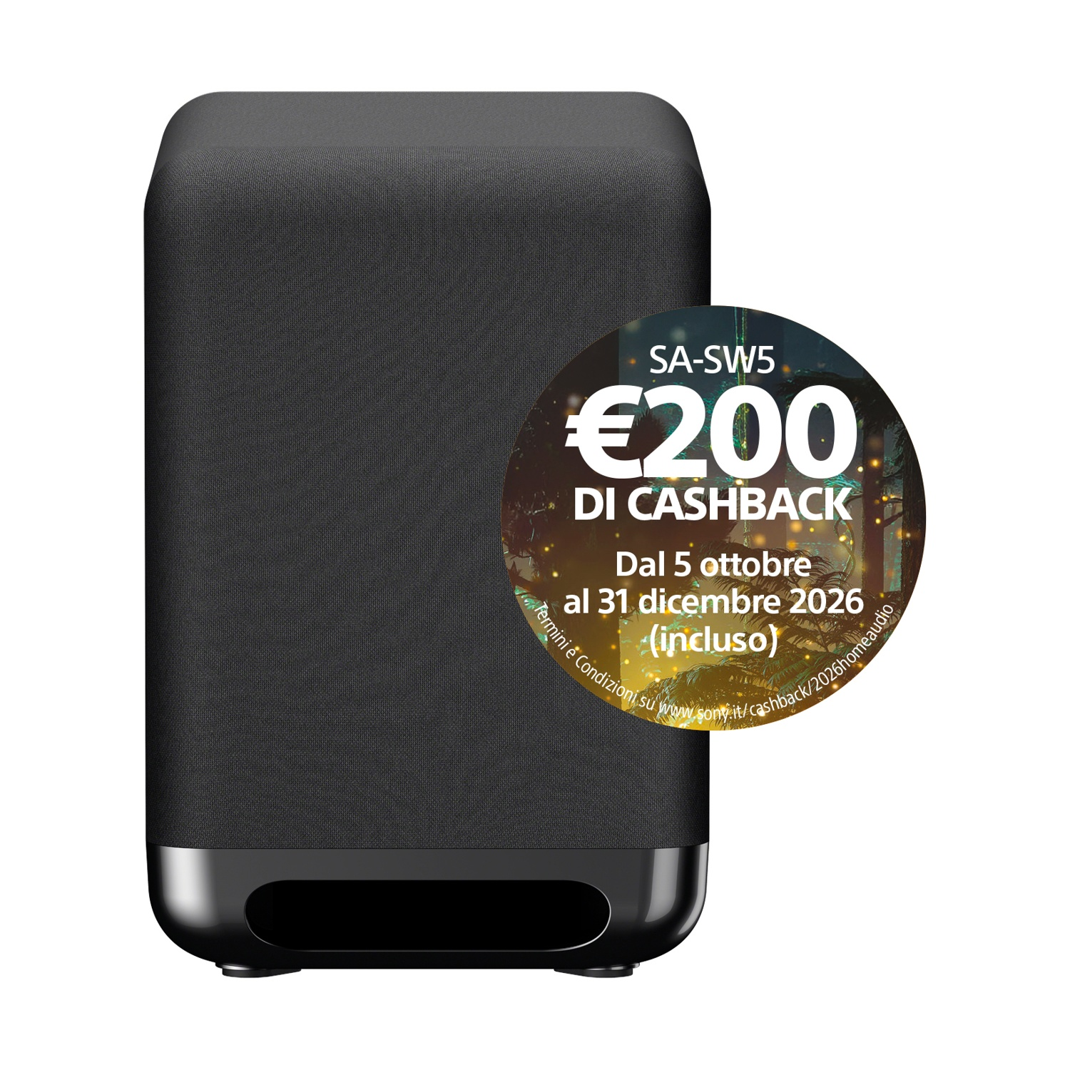 SUBWOOFER Subwoofer SONY SASW5, Potenza totale 300, Numero di casse 1, black