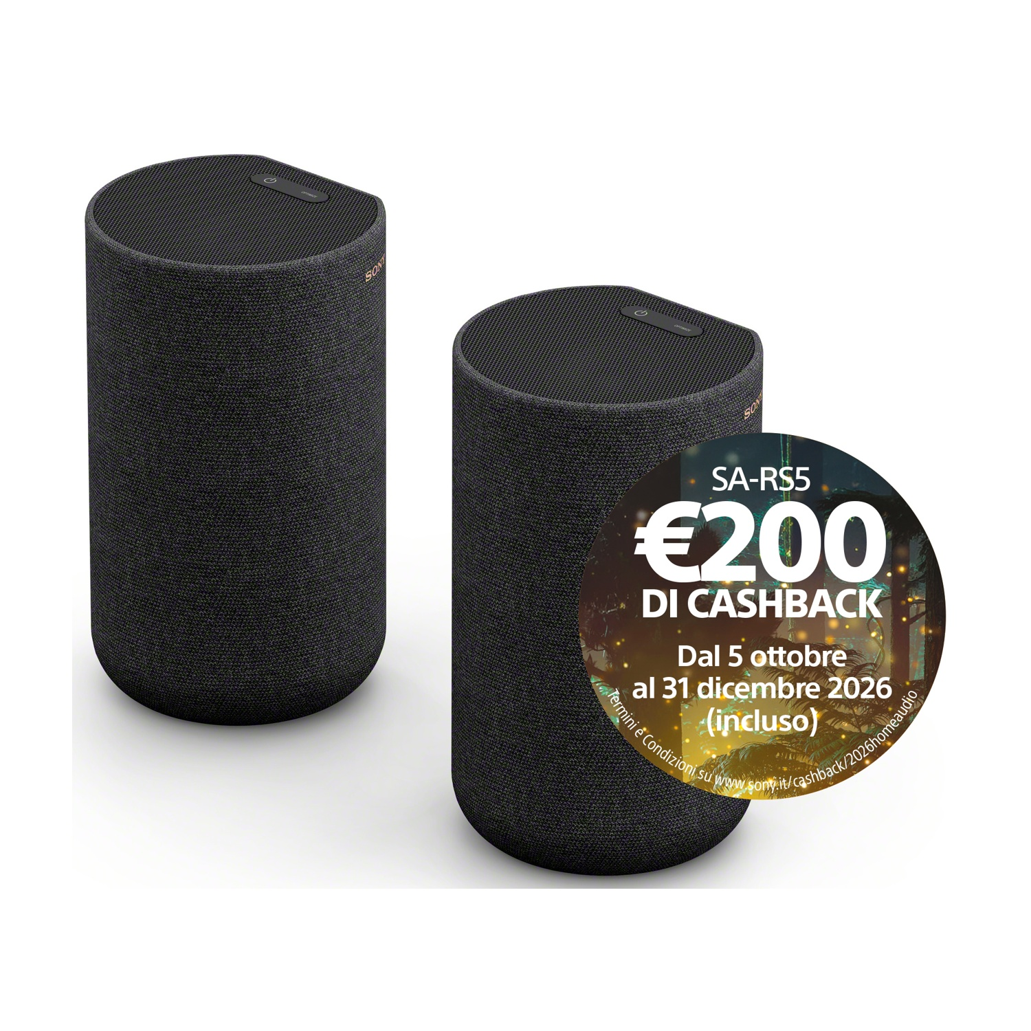 COPPIA DIFFUSORI Frontali SONY SARS5, Potenza totale 180, Numero di casse 2, black