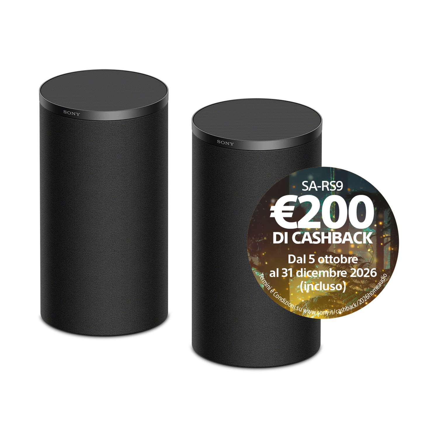 CASSA HI-FI Frontali SONY BRAVIA Theatre Rear 9 SARS9, Potenza totale 180, Numero di casse 2, Nero