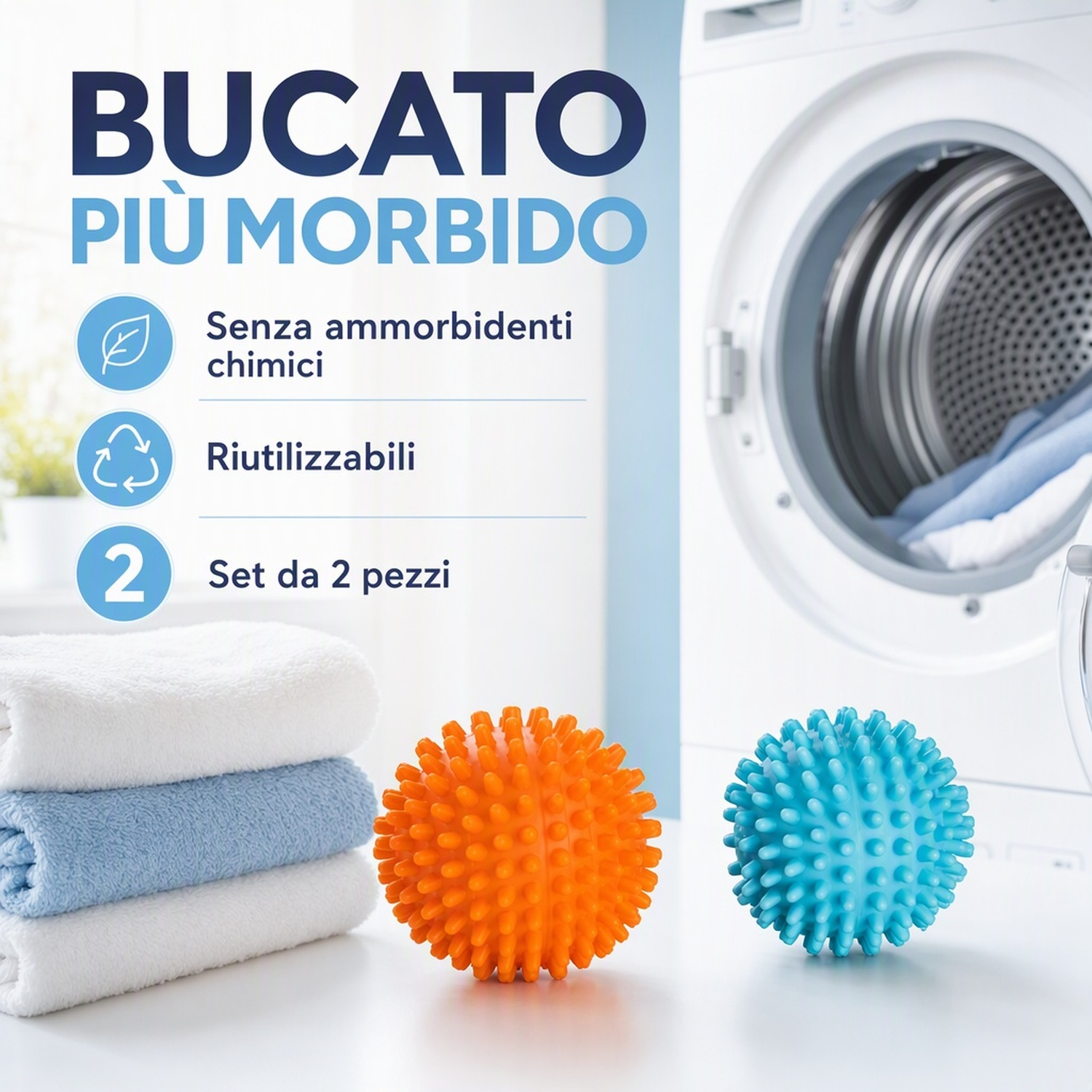 PALLINE ASCIUGATRICE, RIUTILIZZABILI, SET DA 2 PEZZI, KOENIC