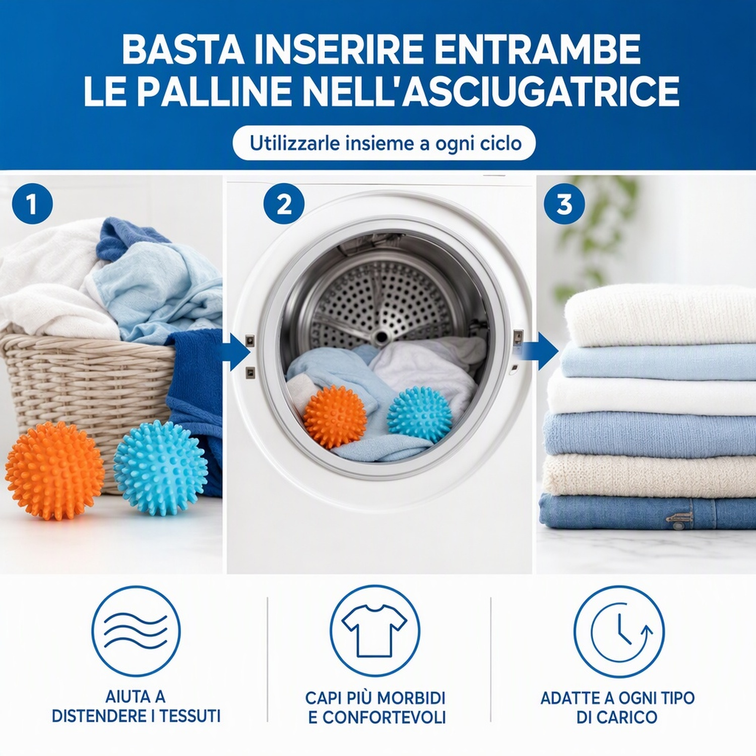 PALLINE ASCIUGATRICE, RIUTILIZZABILI, SET DA 2 PEZZI, KOENIC