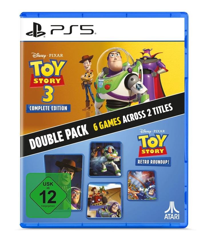 PS5 Spielverpackung von Toy Story 3 Complete Edition mit Figuren wie Woody und Buzz Lightyear.