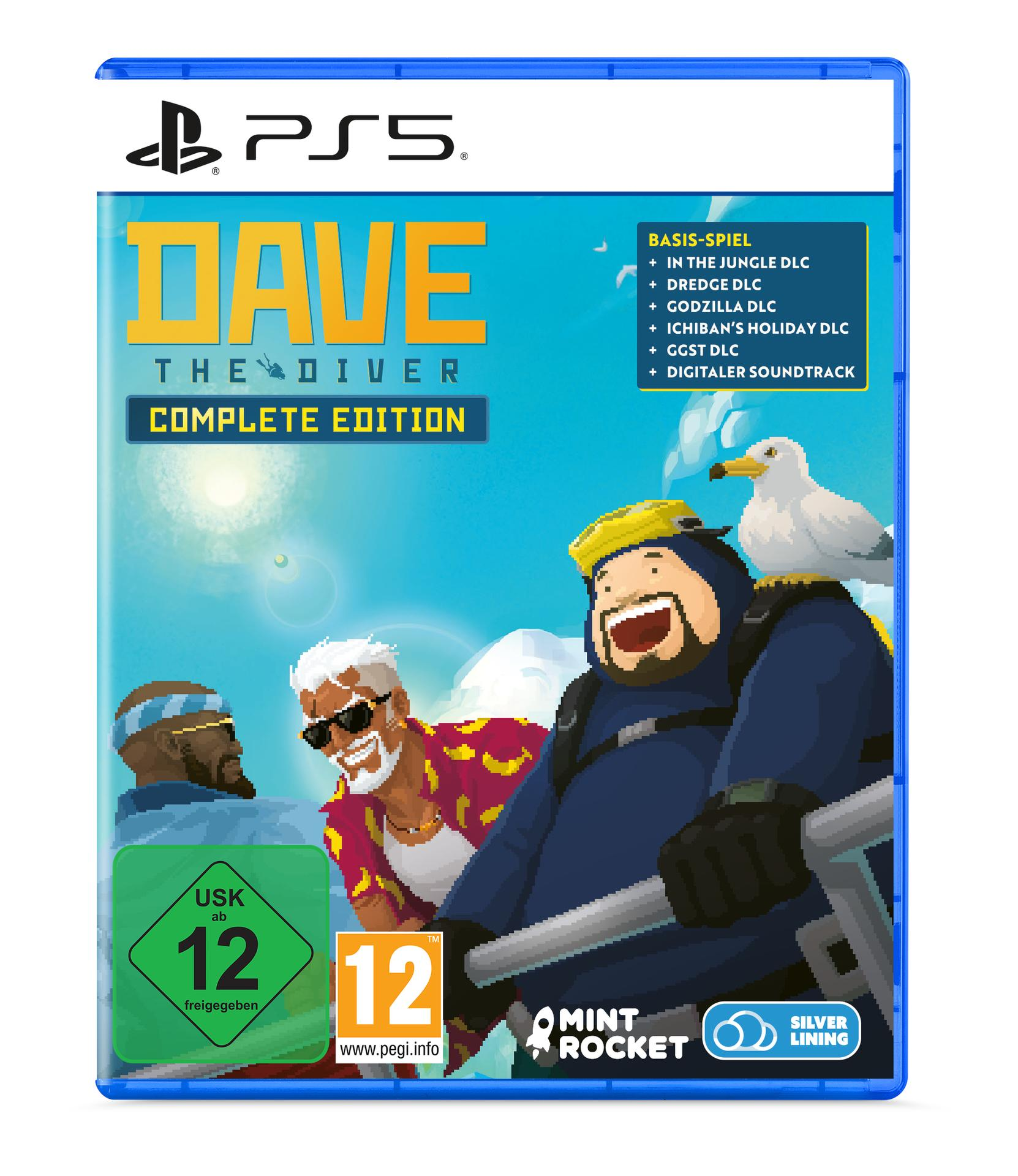 PS5 Spiel Dave the Diver Complete Edition Cover mit Charakteren und einer Möwe.