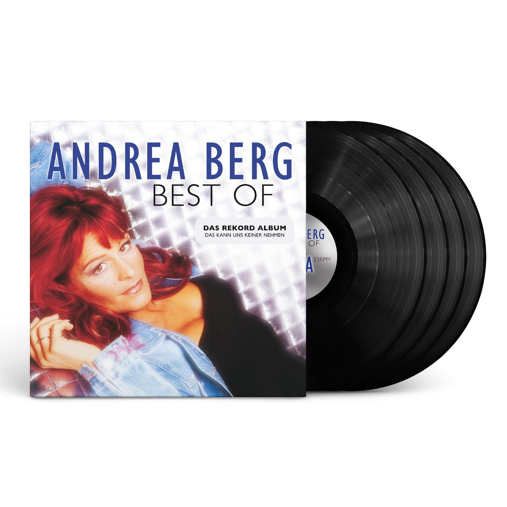Andrea Berg Best Of Vinyl-Album mit Cover und zwei schwarzen Schallplatten.