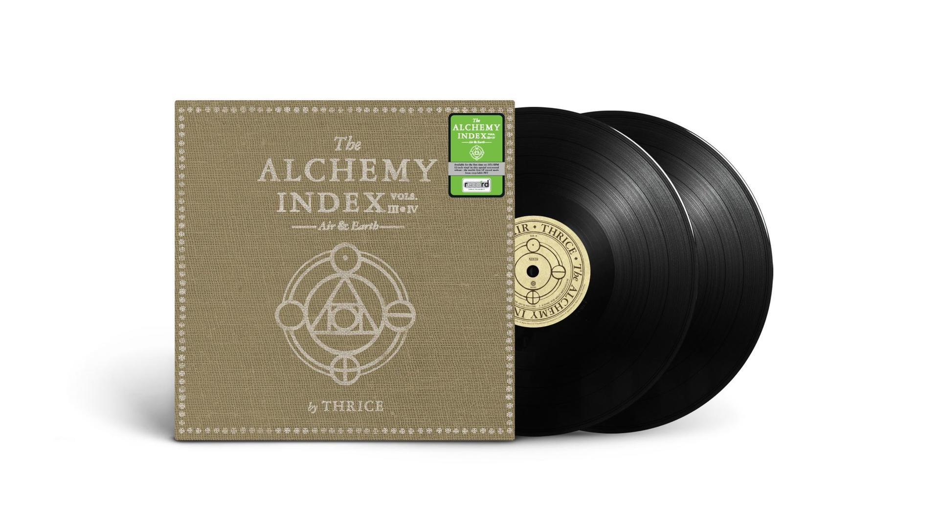 Das Alchemie-Index-Vinyl-Set "Air & Earth" von Thrice mit Tasche und zwei Platten.