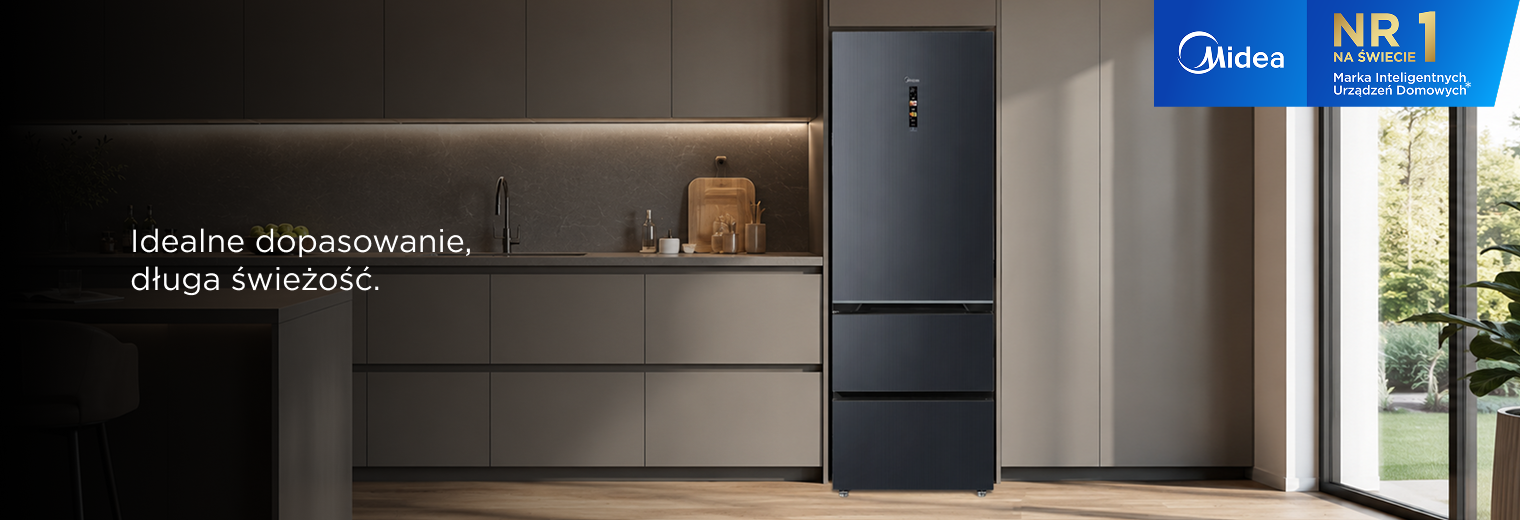 Chłodziarko-zamrażarka MIDEA MDRB542BIE70 191cm Insta-Fit PST+ Fresh Czarny