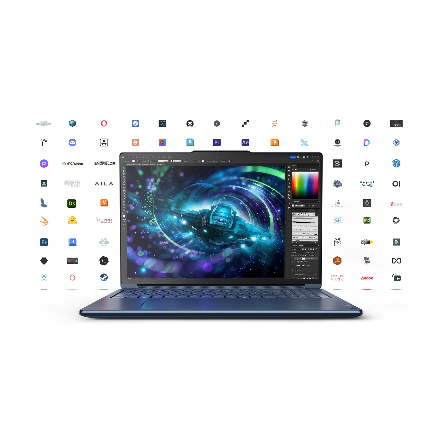 LENOVO Yoga 9 2-in-1 16N1X11 NOTEBOOK CONVERTIBILE, 16 ", processore NVIDIA RTX Spark N1X con 5120-core GPU e 18-core CPU, RAM 32 GB, 1000 GB SSD, Blue, Windows 11 Home