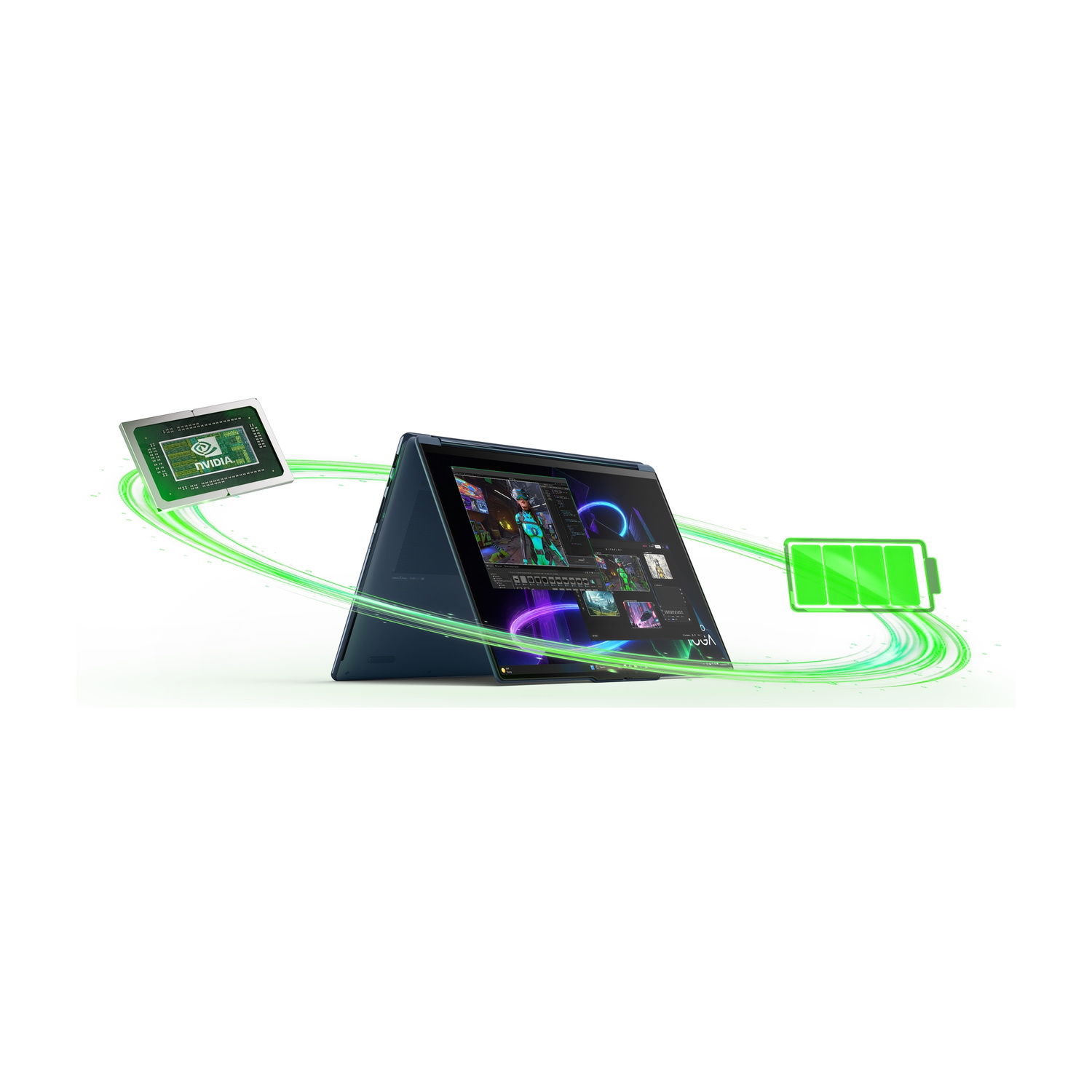 LENOVO Yoga 9 2-in-1 16N1X11 NOTEBOOK CONVERTIBILE, 16 ", processore NVIDIA RTX Spark N1X con 5120-core GPU e 18-core CPU, RAM 32 GB, 1000 GB SSD, Blue, Windows 11 Home