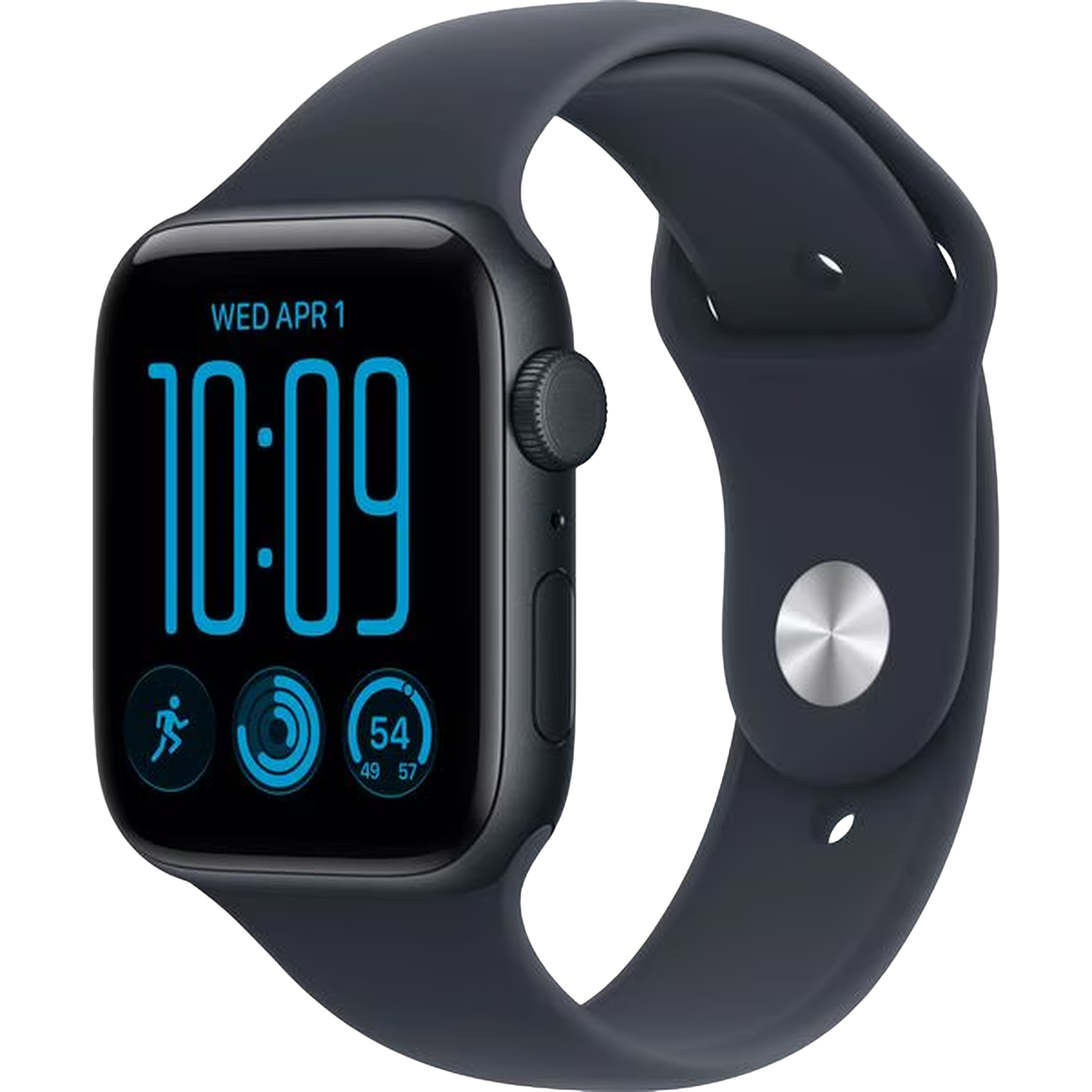 Apple Watch Se 3 44 Mm Cellular Midnight Aluminium M/l Sportband - Smartwatch Blauw