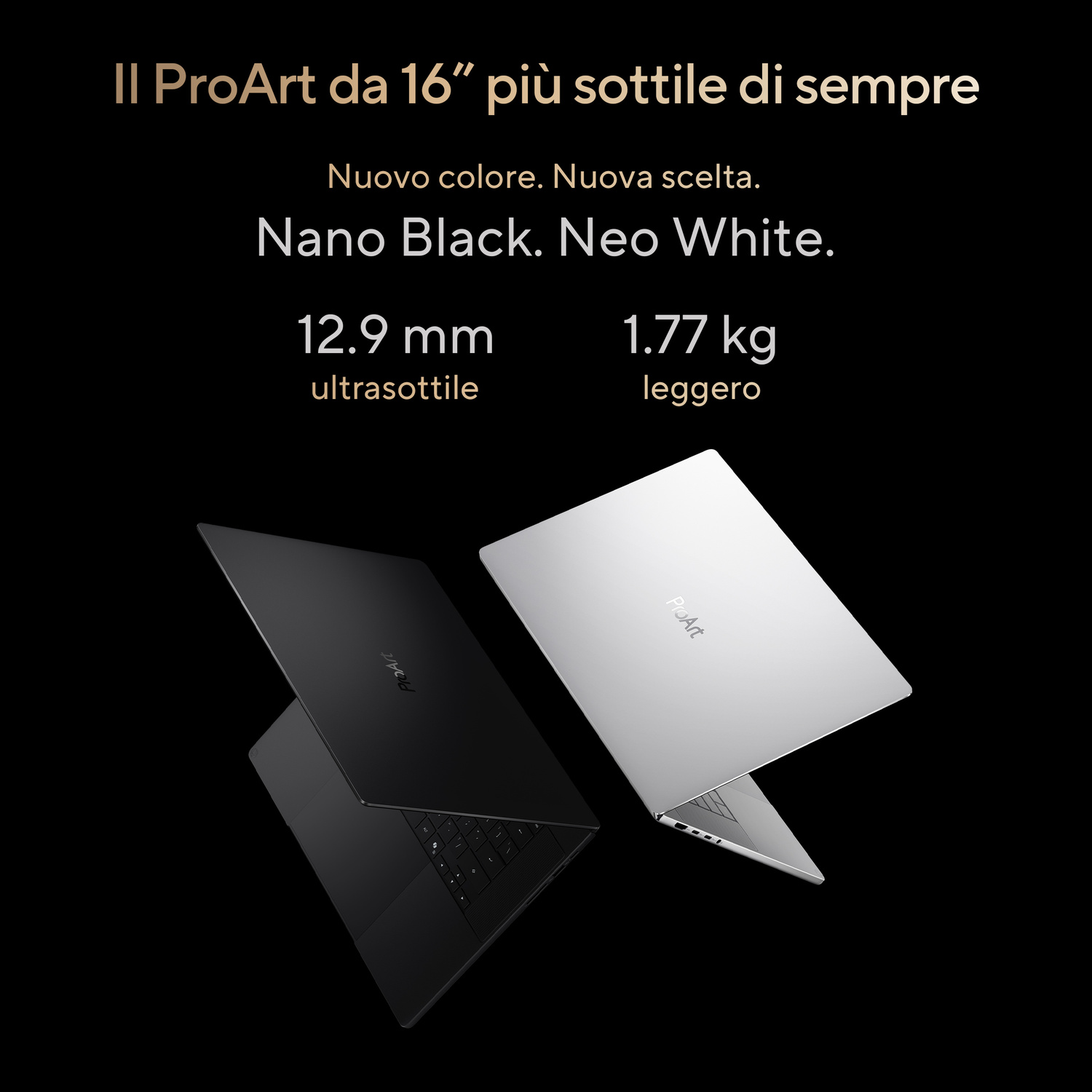 ASUS ProArt P16 H7607 Notebook, 16 ", processore NVIDIA RTX Spark N1X con 6144-core GPU e 20-core CPU, RAM 64 GB, 1000 GB SSD, Black, Windows 11 Home