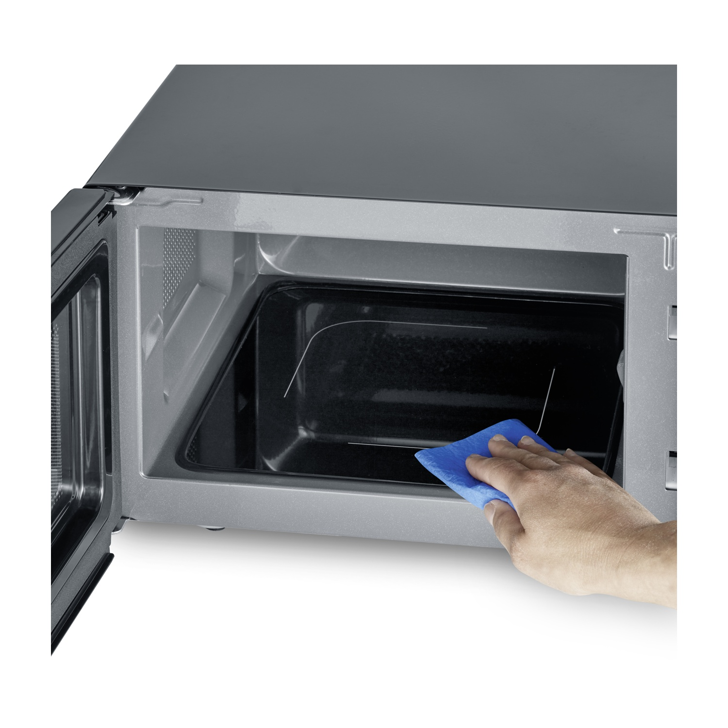 MICROONDE + GRILL SEVERIN Microonde, grill, base piatta in vetro, 20L - MW77, capacità 20 l, potenza microonde max 800 W, Funzione grill, Potenza grill 1000 W, 9 livelli di potenza, Nero / Argento
