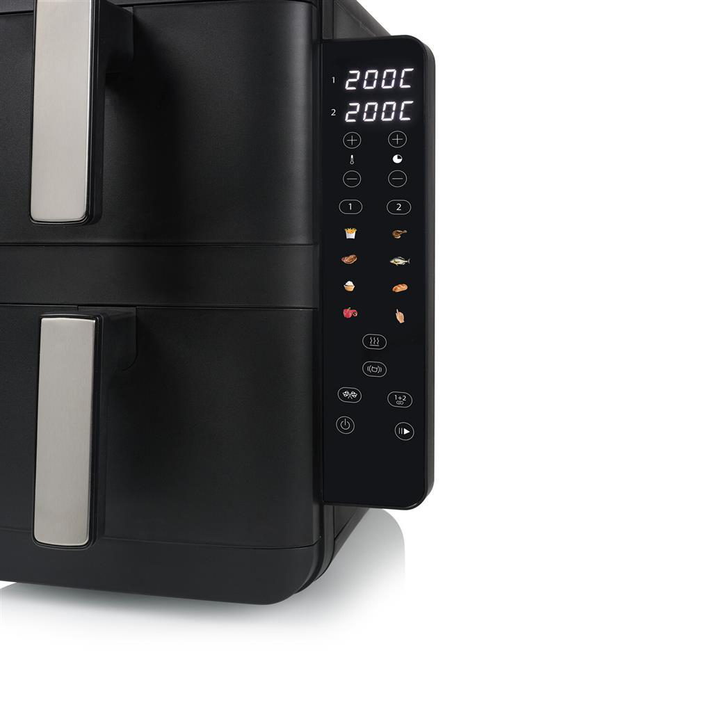 TRISTAR FR-9074 Stack Doppel-Heißluftfritteuse 9 l, 2400 Watt, Schwarz