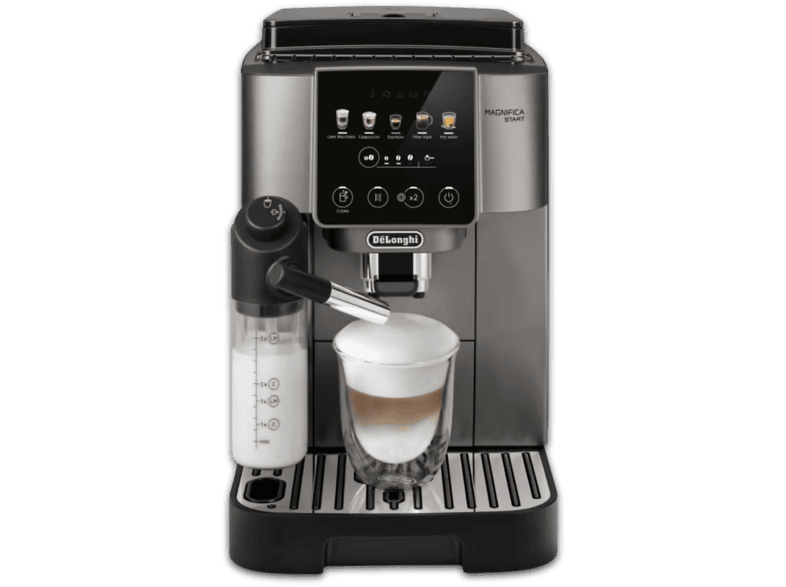 Cafetera superautomática - De’Longhi Magnifica Start ECAM220.91.TB, 15 bar, 1450 W, Molinillo integrado, Depósito de leche, Táctil, Negro Titanio