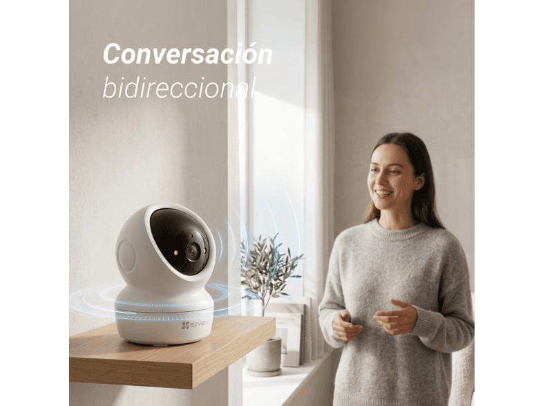 Cámara de vigilancia IP - Ezviz H6c, 2K, Función visión nocturna, CMOS escaneo progresivo 1/2,7", Blanco – imagen 3
