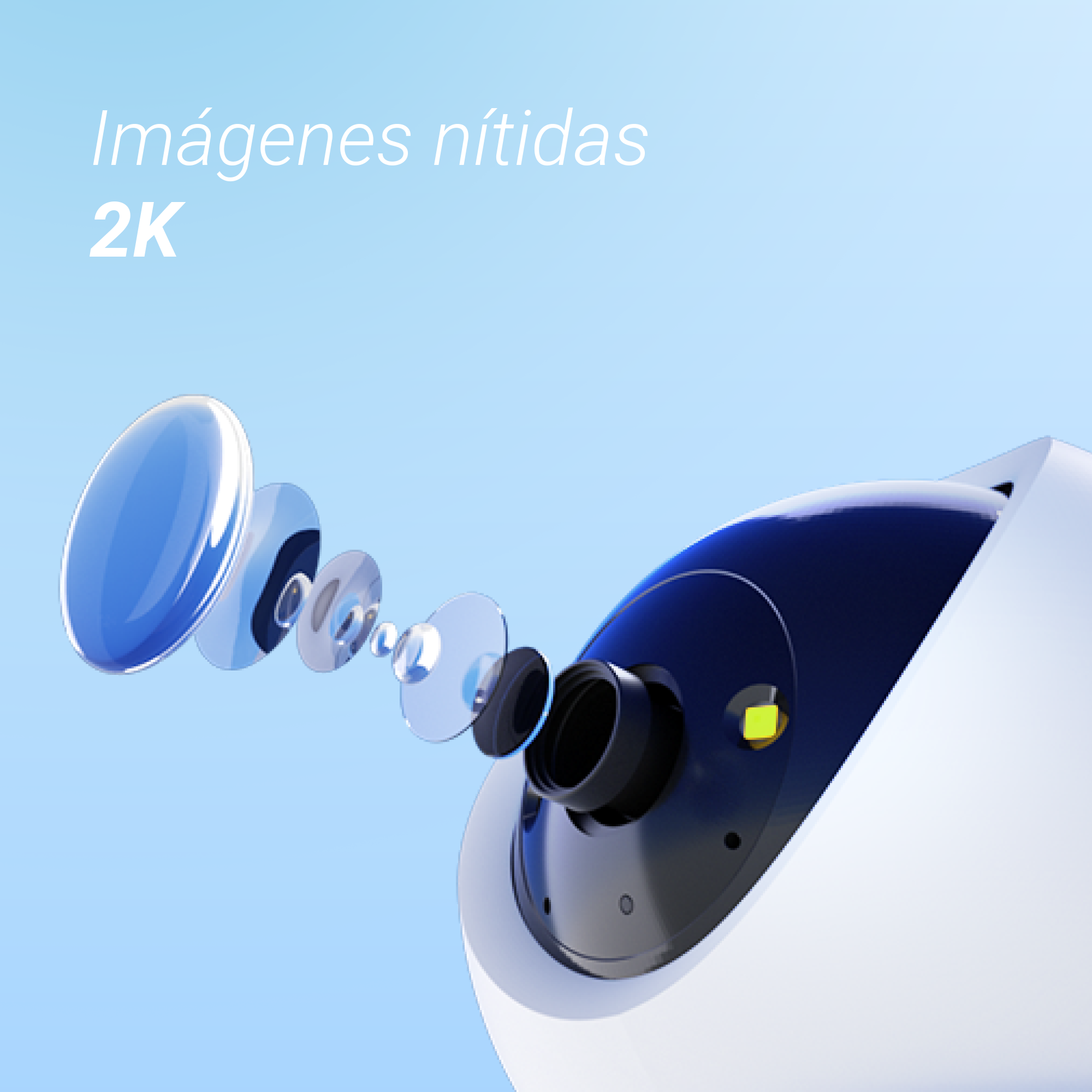 Cámara de vigilancia IP - Ezviz H6c, 2K, Función de visión nocturna, CMOS de escaneo progresivo de 1/2,7", Blanco