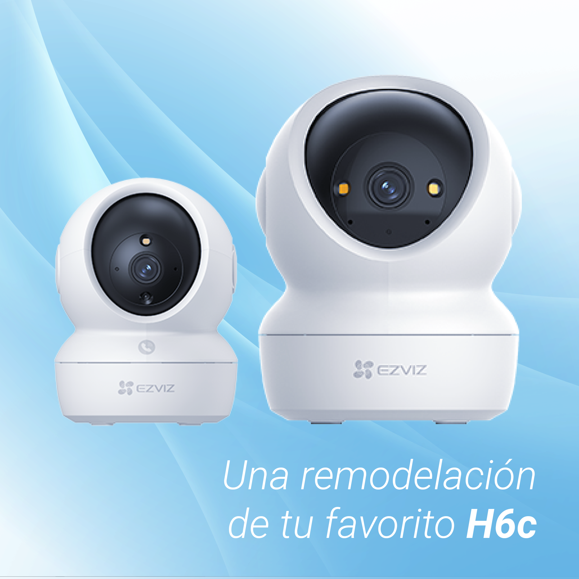 Cámara de vigilancia IP - Ezviz H6c, 2K, Función de visión nocturna, CMOS de escaneo progresivo de 1/2,7", Blanco