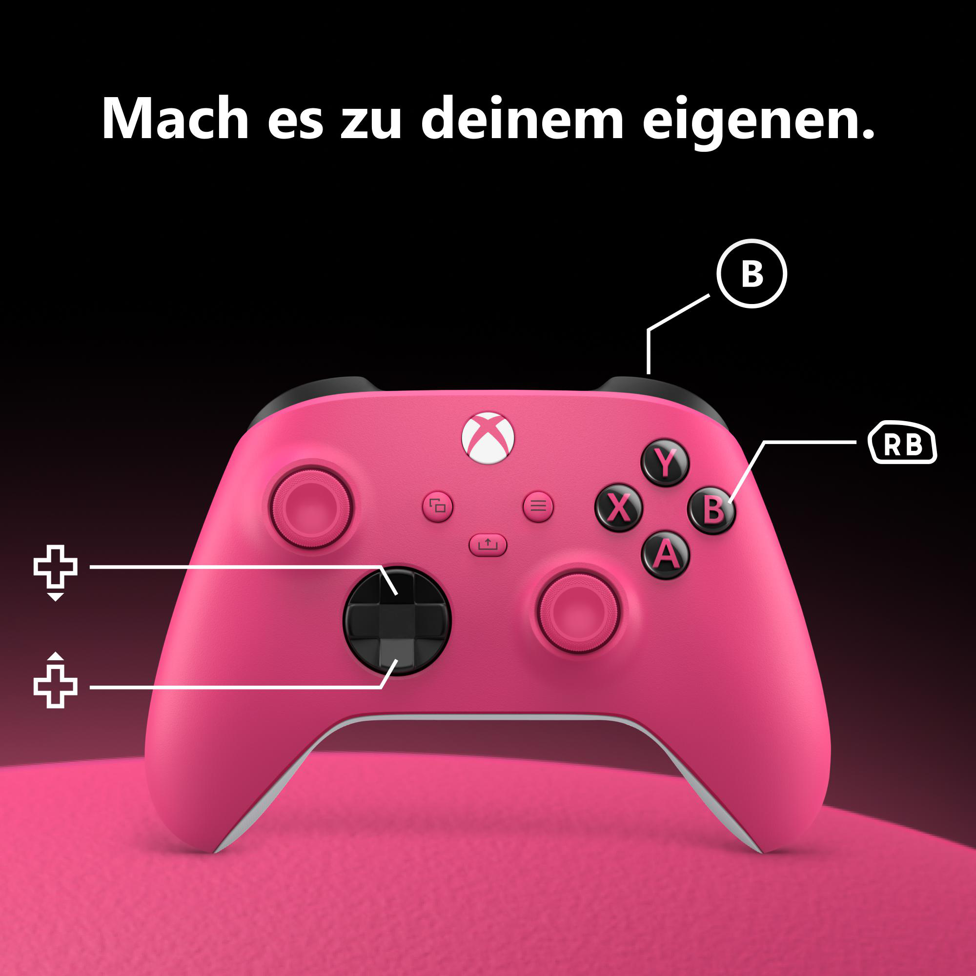 XBOX Wireless Controller Deep Pink für XBOX Series S, XBOX Series X, XBOX One, PC, Android, iOS, XBOX Cloud Gaming-fähige Geräte