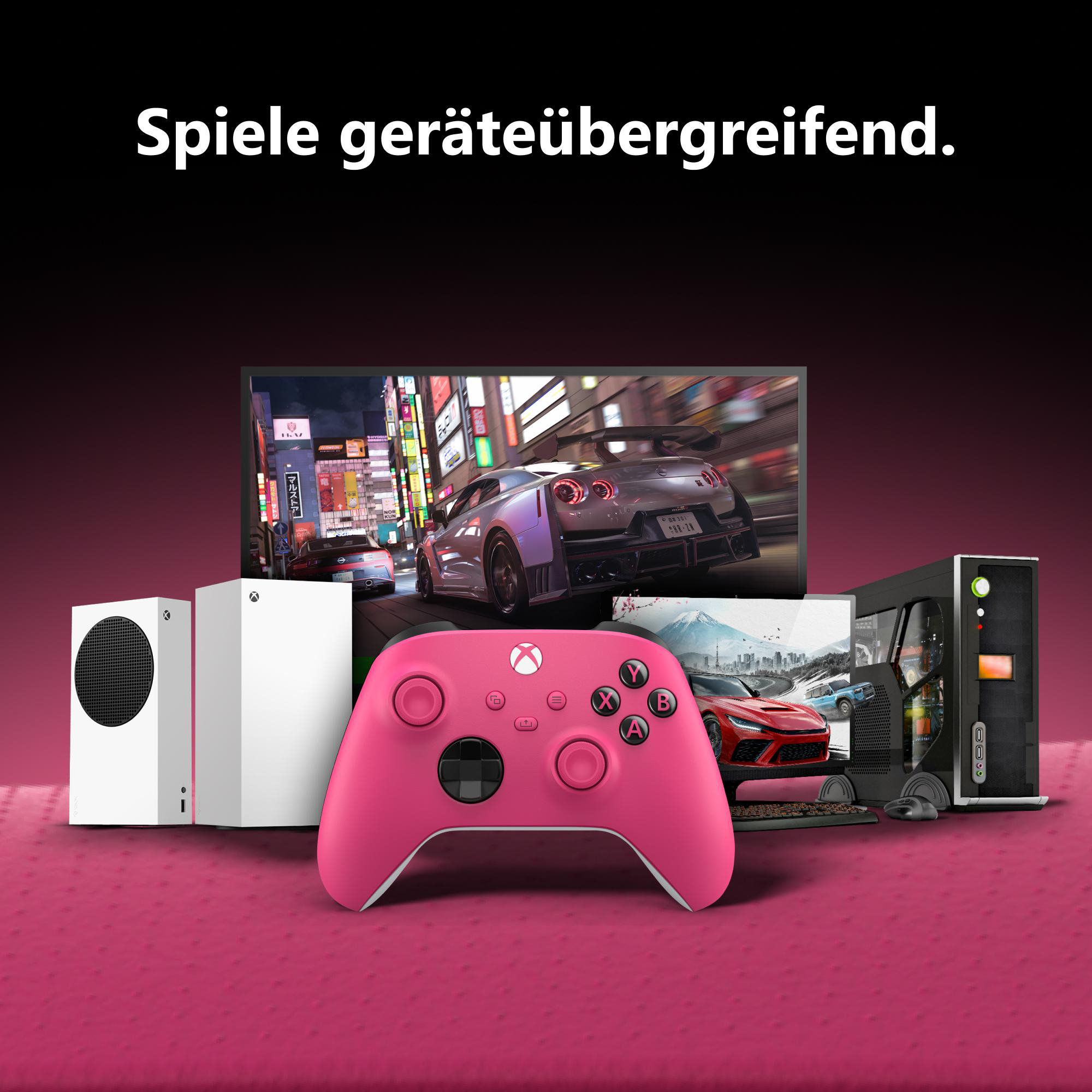 XBOX Wireless Controller Deep Pink für XBOX Series S, XBOX Series X, XBOX One, PC, Android, iOS, XBOX Cloud Gaming-fähige Geräte