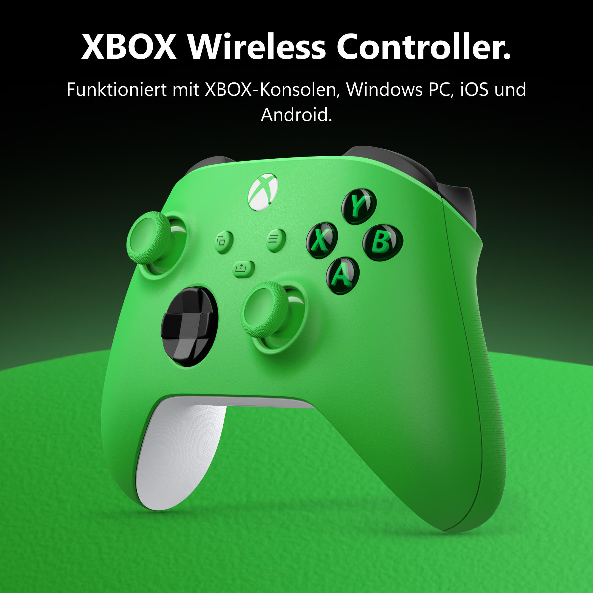 XBOX Wireless Controller Velocity Green für XBOX Series S, XBOX Series X, XBOX One, PC, Android, iOS, XBOX Cloud Gaming-fähige Geräte
