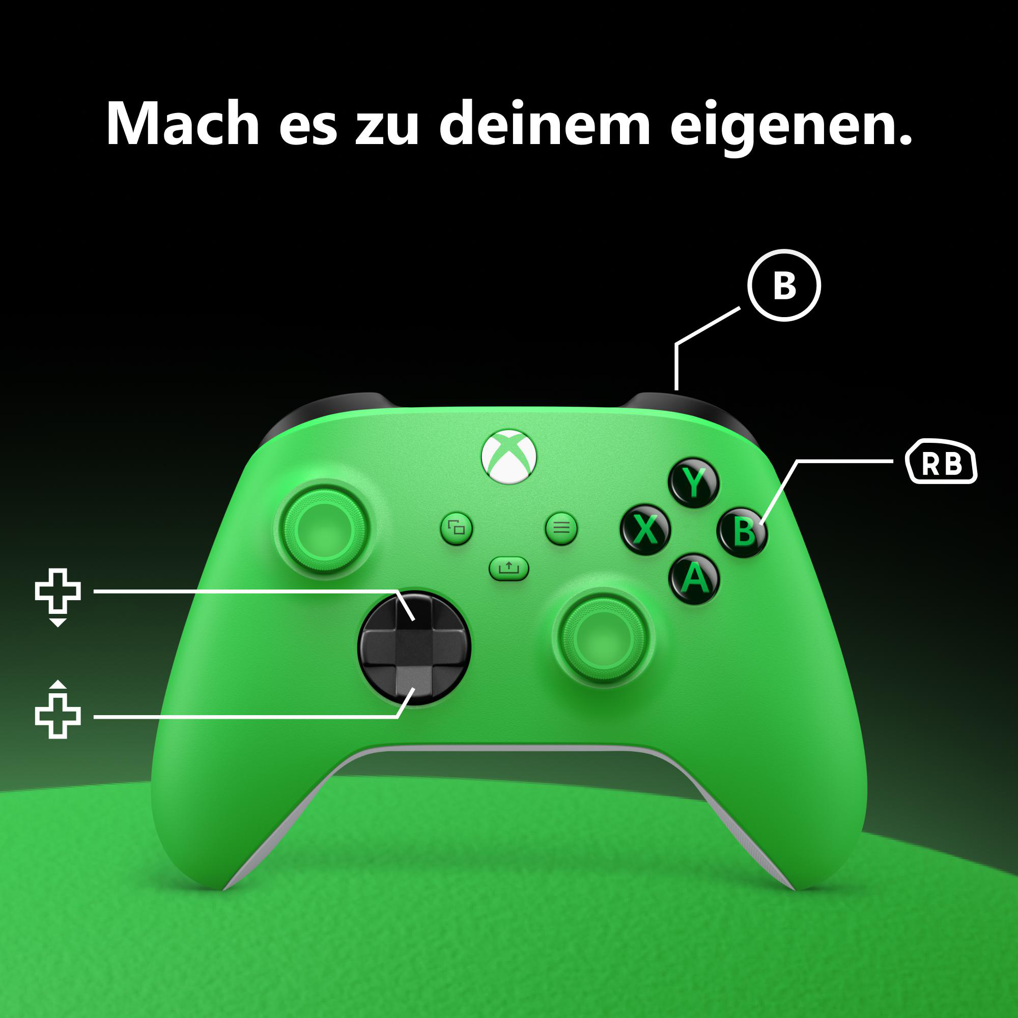 XBOX Wireless Controller Velocity Green für XBOX Series S, XBOX Series X, XBOX One, PC, Android, iOS, XBOX Cloud Gaming-fähige Geräte