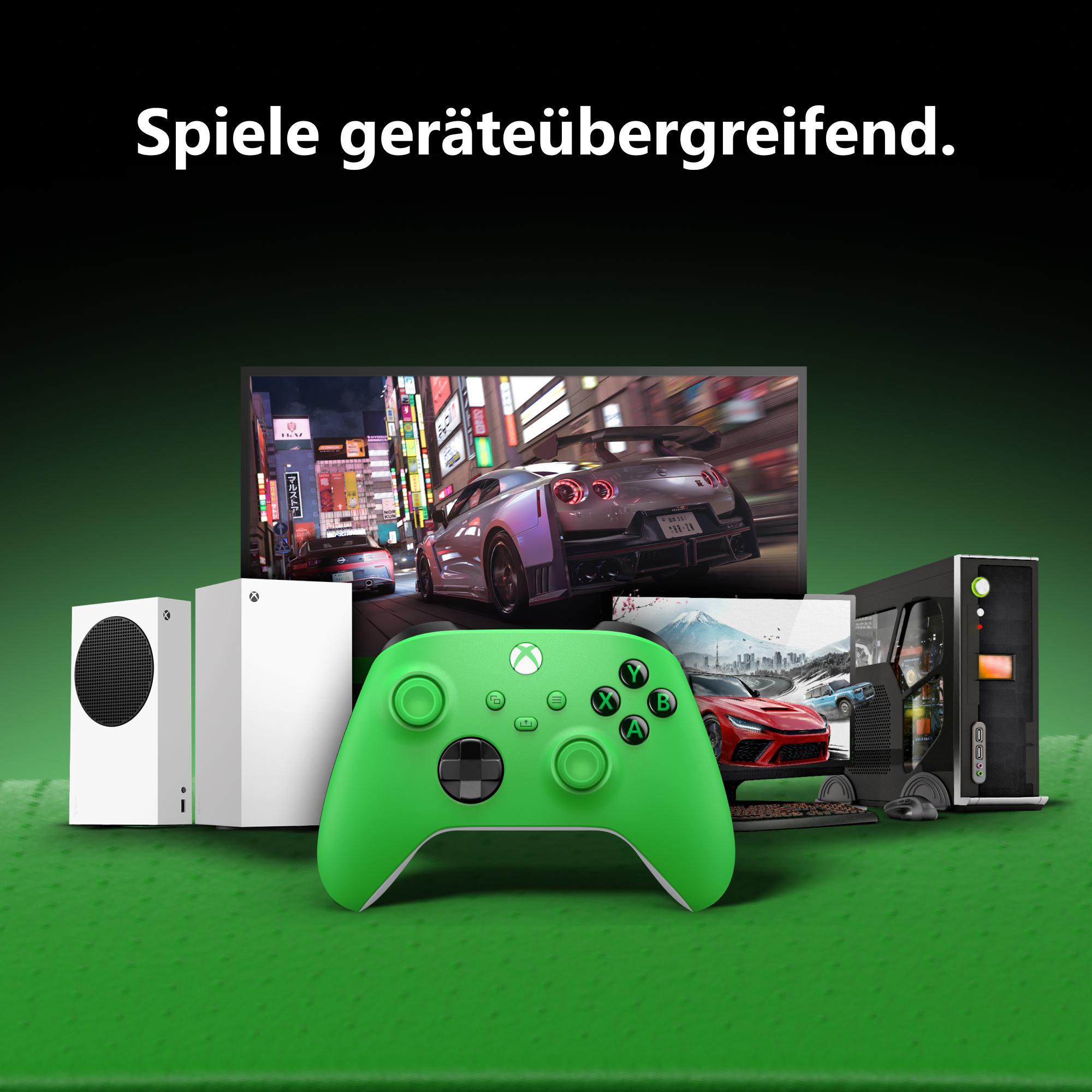 XBOX Wireless Controller Velocity Green für XBOX Series S, XBOX Series X, XBOX One, PC, Android, iOS, XBOX Cloud Gaming-fähige Geräte