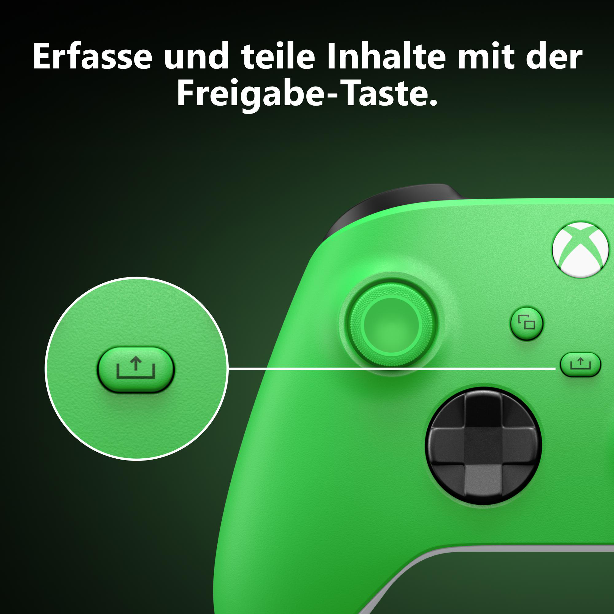 XBOX Wireless Controller Velocity Green für XBOX Series S, XBOX Series X, XBOX One, PC, Android, iOS, XBOX Cloud Gaming-fähige Geräte