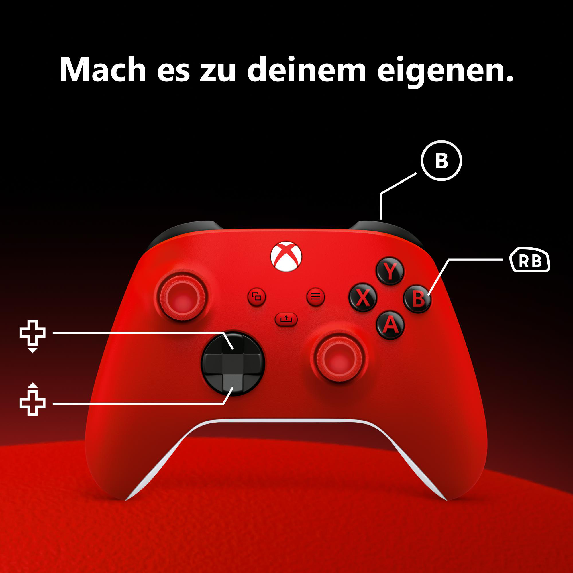 XBOX Wireless Controller Pulse Red für XBOX Series S, XBOX Series X, XBOX One, PC, Android, iOS, XBOX Cloud Gaming-fähige Geräte