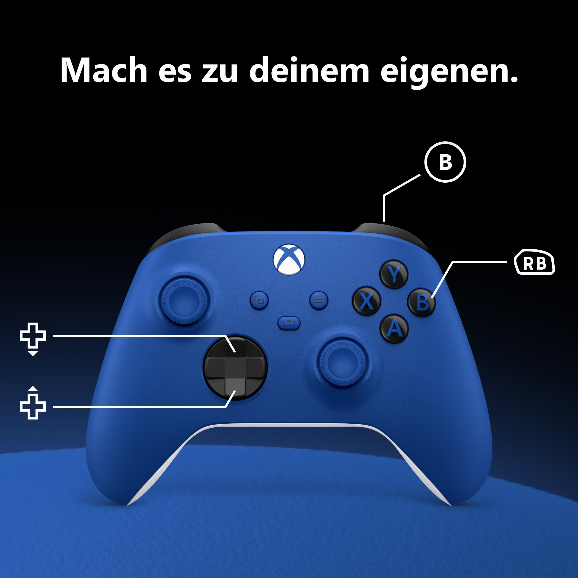XBOX Wireless Controller Shock Blue für XBOX Series S, XBOX Series X, XBOX One, PC, Android, iOS, XBOX Cloud Gaming-fähige Geräte