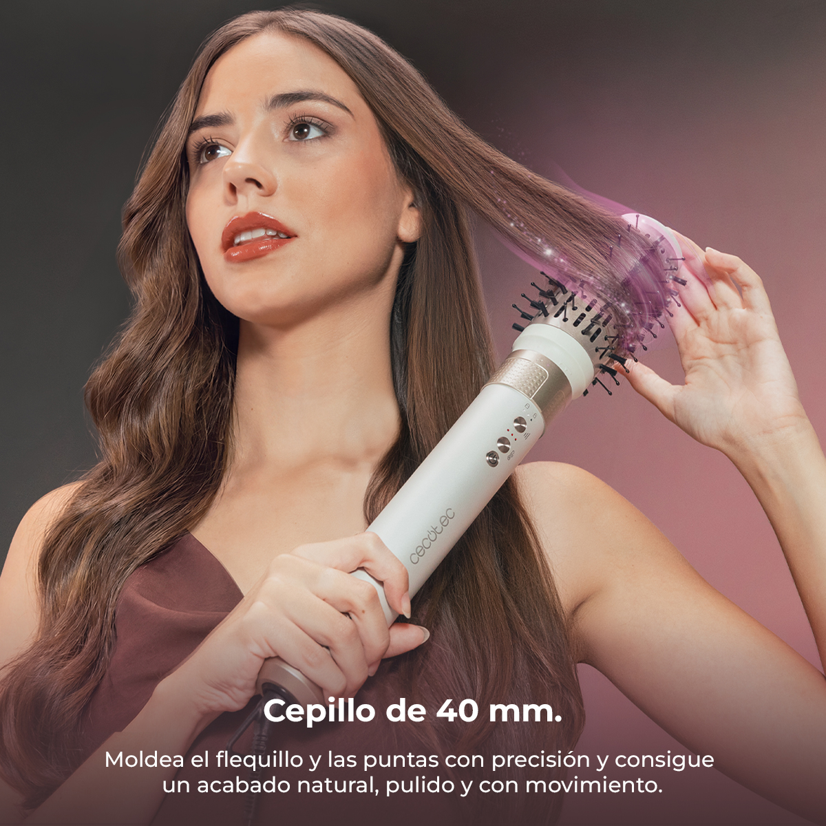 Moldeador - Cecotec AirGlisse 10in1 Champagne Ice, 10 cabezales, Hasta 1400 W, Motor Brushless de 110.000 rpm y tecnología Coanda, Champagne