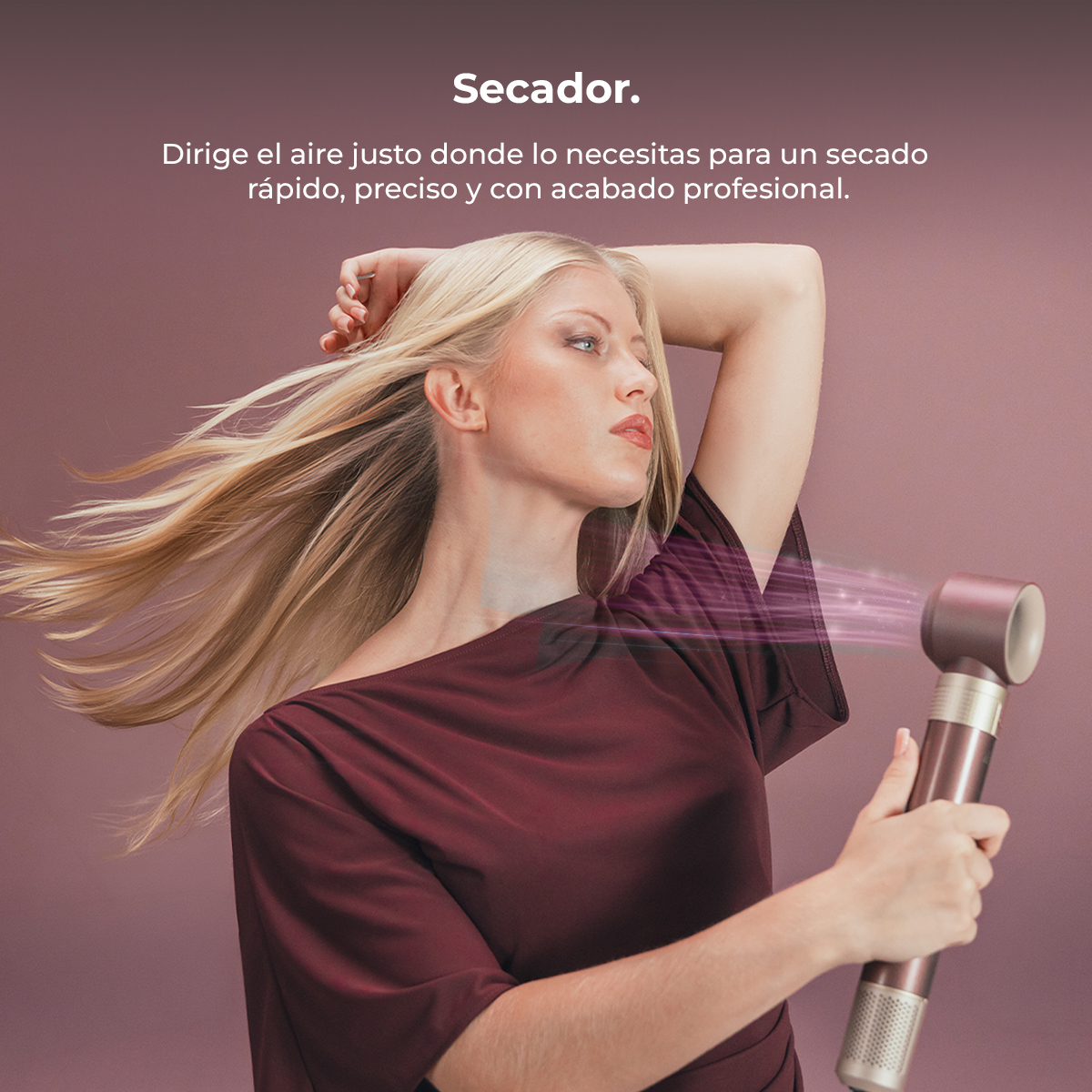 Moldeador - Cecotec AirGlisse 10in1 Champagne Ice, 10 cabezales, Hasta 1400 W, Motor Brushless de 110.000 rpm y tecnología Coanda, Champagne