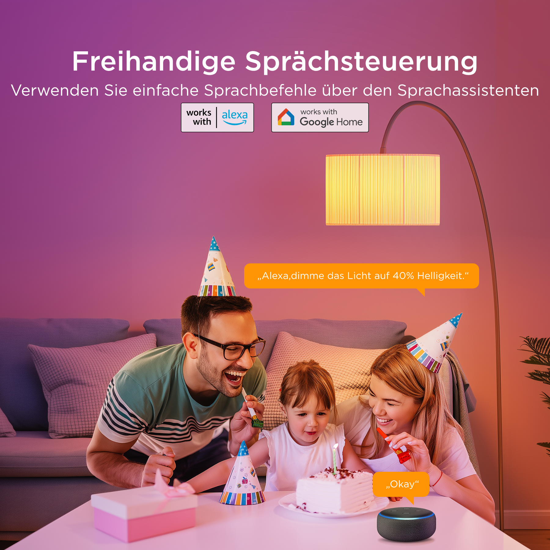 GOVEE E27 Smart LED Glühbirne (2-er Packung), RGBWW, 800 Lumen, 2700K-6500K